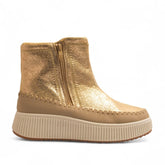 Europeon Union Women Gold Leather Half Boot #3218